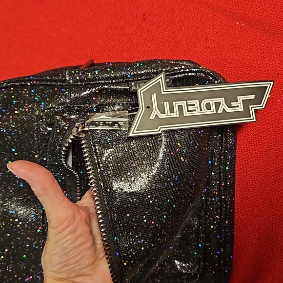 Multicolored iridescent Glam Black backpack NWT travel school everyday - Picture 6 of 16